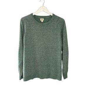 J. Crew linen blend green crewneck sweater - L